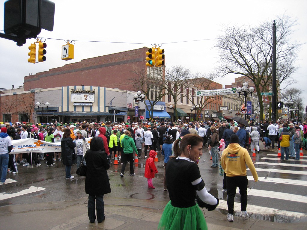 Shamrocks and Shenanigans 5K 2010 0040.jpg - The 2010 Shamrocks and Shenanigans 5K race in Ann Arbor MI. Cool and damp, and crowded.